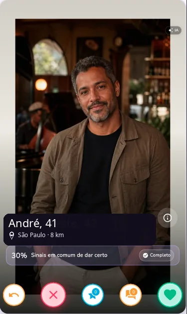 Exemplo ilustrativo de perfil de André, 41 anos, São Paulo