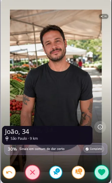 Exemplo ilustrativo de perfil de João, 34 anos, São Paulo