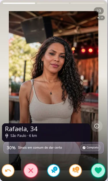 Exemplo ilustrativo de perfil de Rafaela, 34 anos, São Paulo