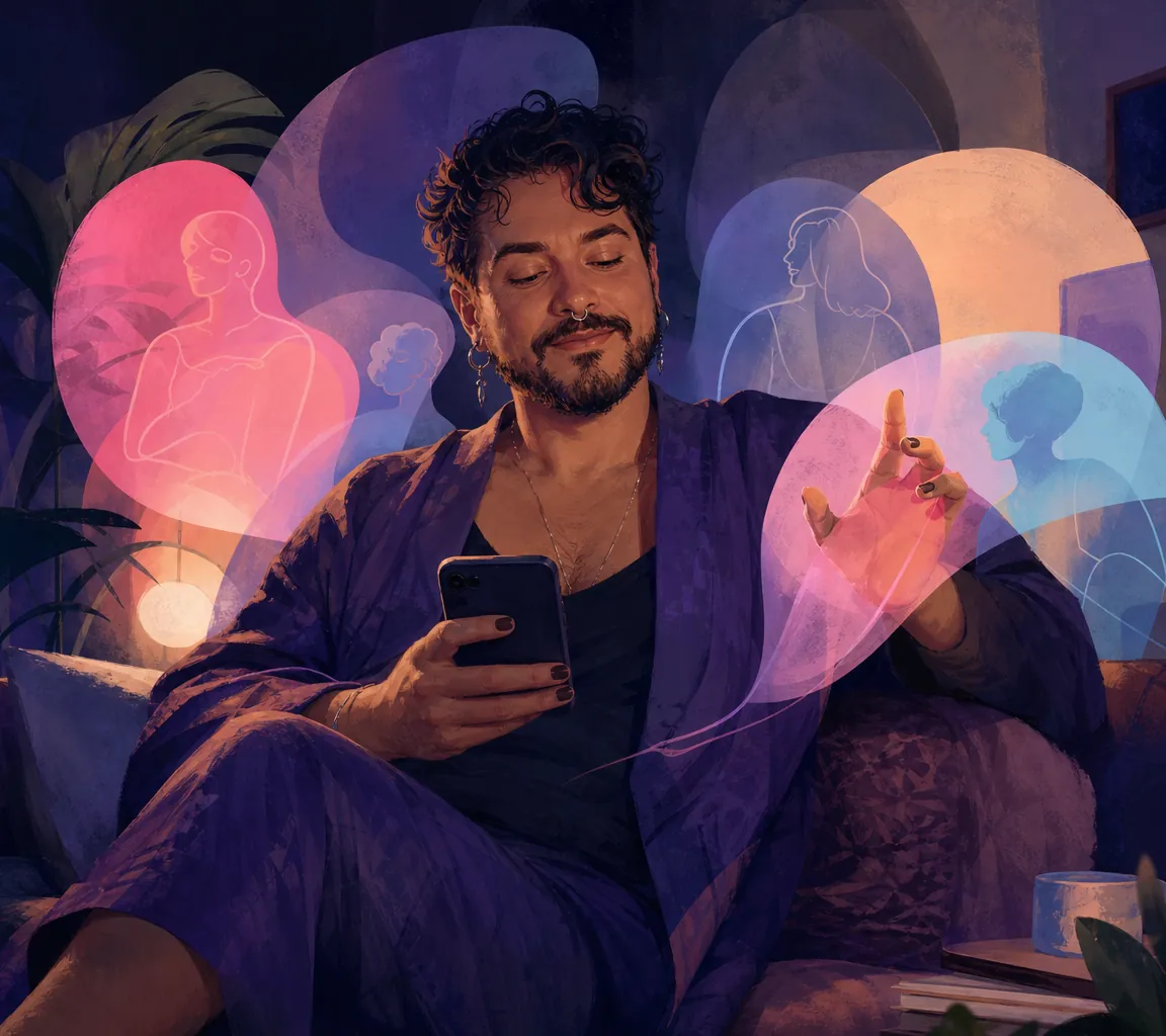 Pessoa adulta escolhendo com tranquilidade as conversas de que deseja participar